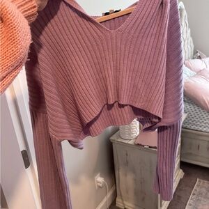 Lizard Thicket Purple V-Neck Sweater
